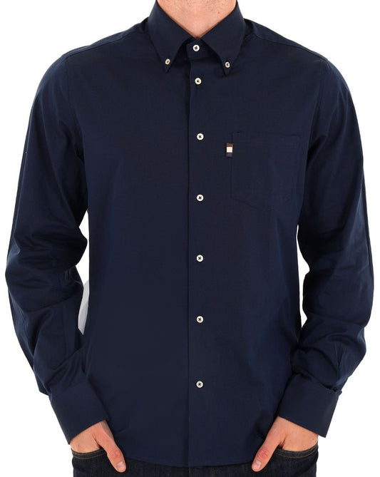Aquascutum Aquascutum Oxford-Hemd mit Knopfleiste, Marineblau
