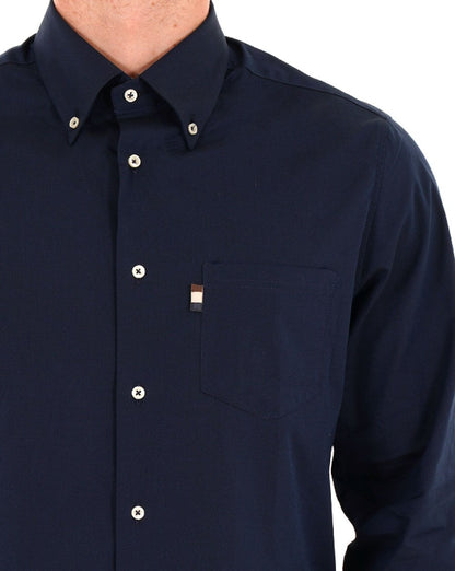 Aquascutum Oxford-Hemd mit Knopfleiste, Marineblau
