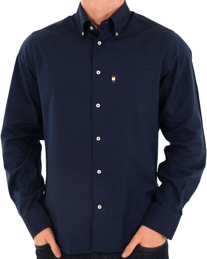 Aquascutum Oxford-Hemd mit Knopfleiste, Marineblau