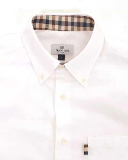 Aquascutum Button-Down-Oxford-Hemd Optic White