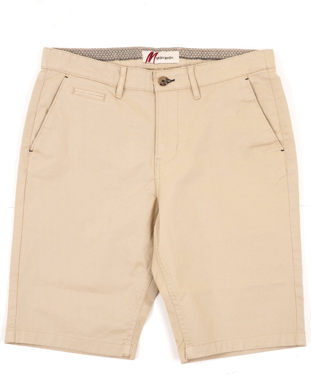 Mischmaschige Chino-Shorts Stein
