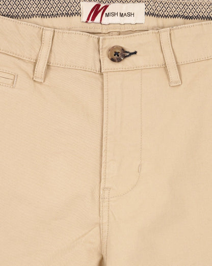 Mischmaschige Chino-Shorts Stein