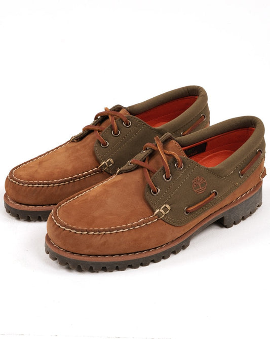Timberland Authentics 3-Ösen-Bootsschuhe Mittelbraun Nubuk