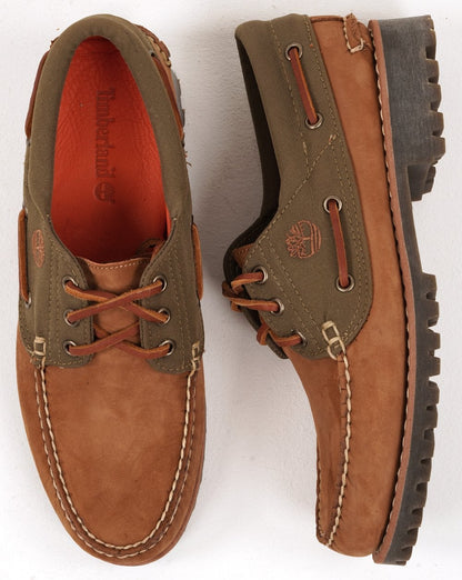 Timberland Authentics 3-Ösen-Bootsschuhe Mittelbraun Nubuk