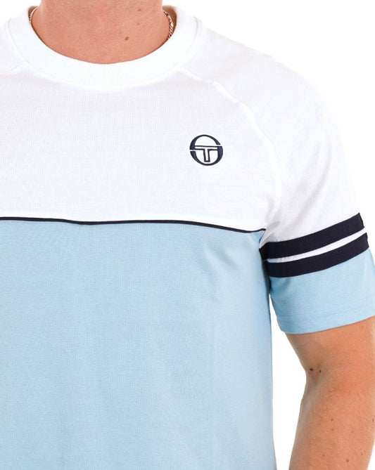Sergio Tacchini Sergio Tacchini Orion T-Shirt Himmelblau/Weiß