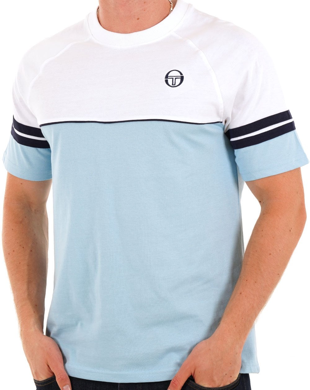 Sergio Tacchini Orion T-Shirt Himmelblau/Weiß