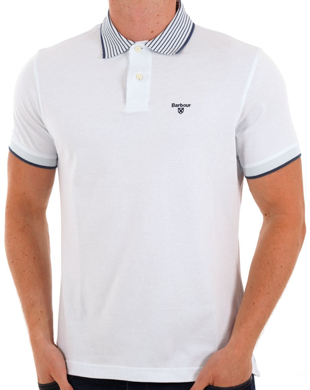 Barbour Denwick Poloshirt gebleichtes Blau