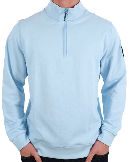 Weekend Offender Kraviz 1/2 Zip Sweat Himmelblau