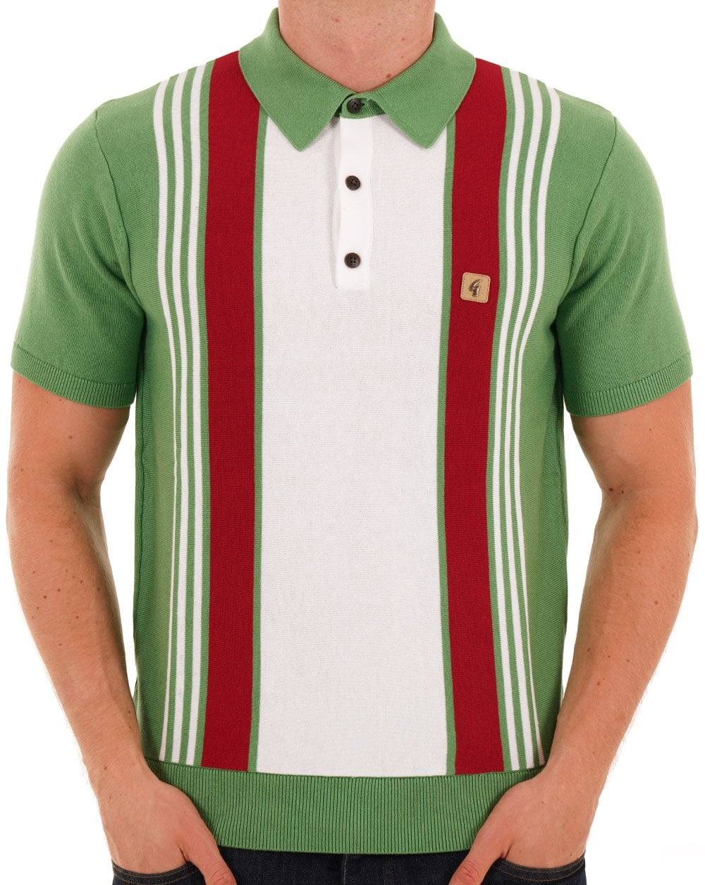 Gabicci Vintage Searle Gestricktes Poloshirt Verde