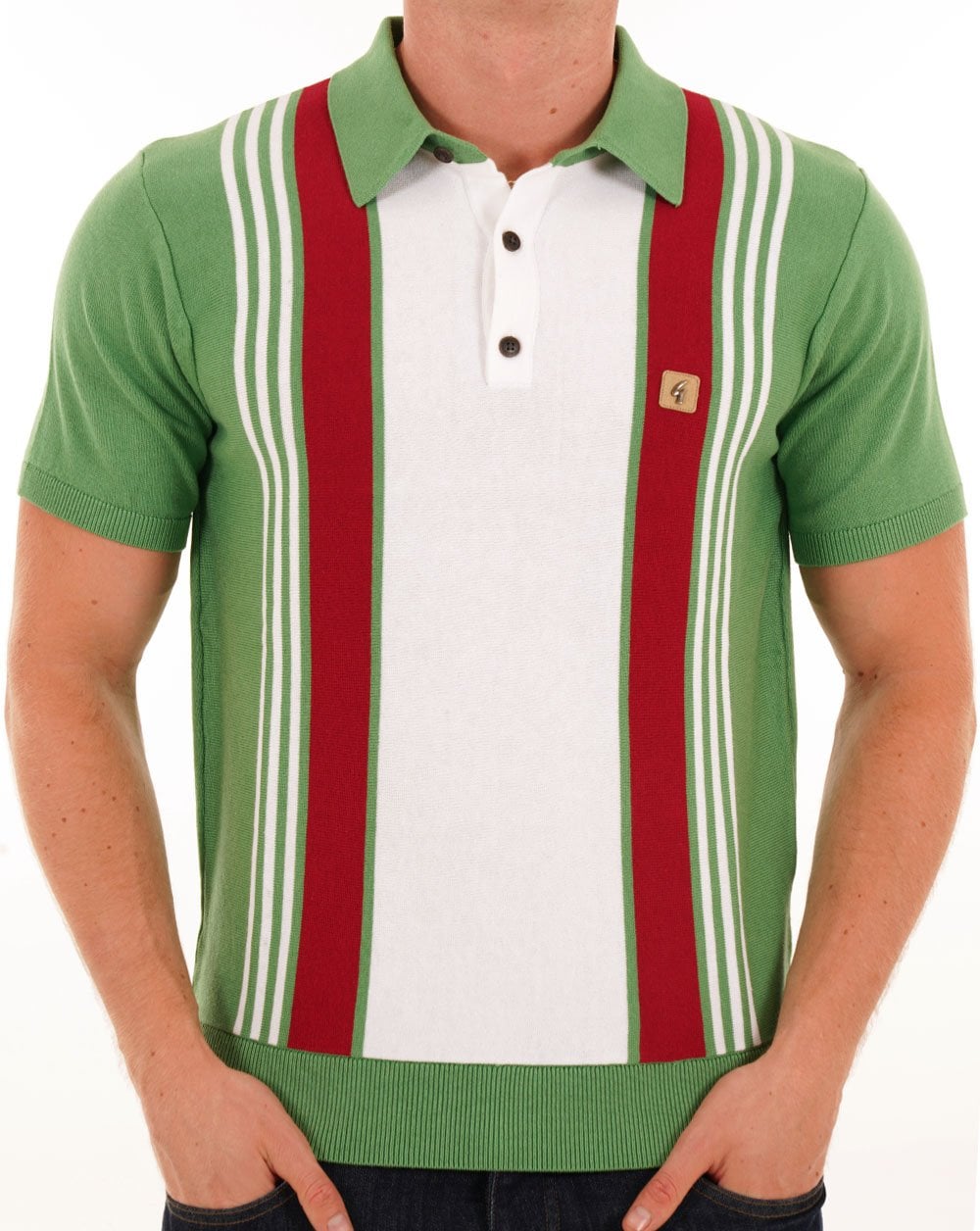 Gabicci Vintage Searle Gestricktes Poloshirt Verde
