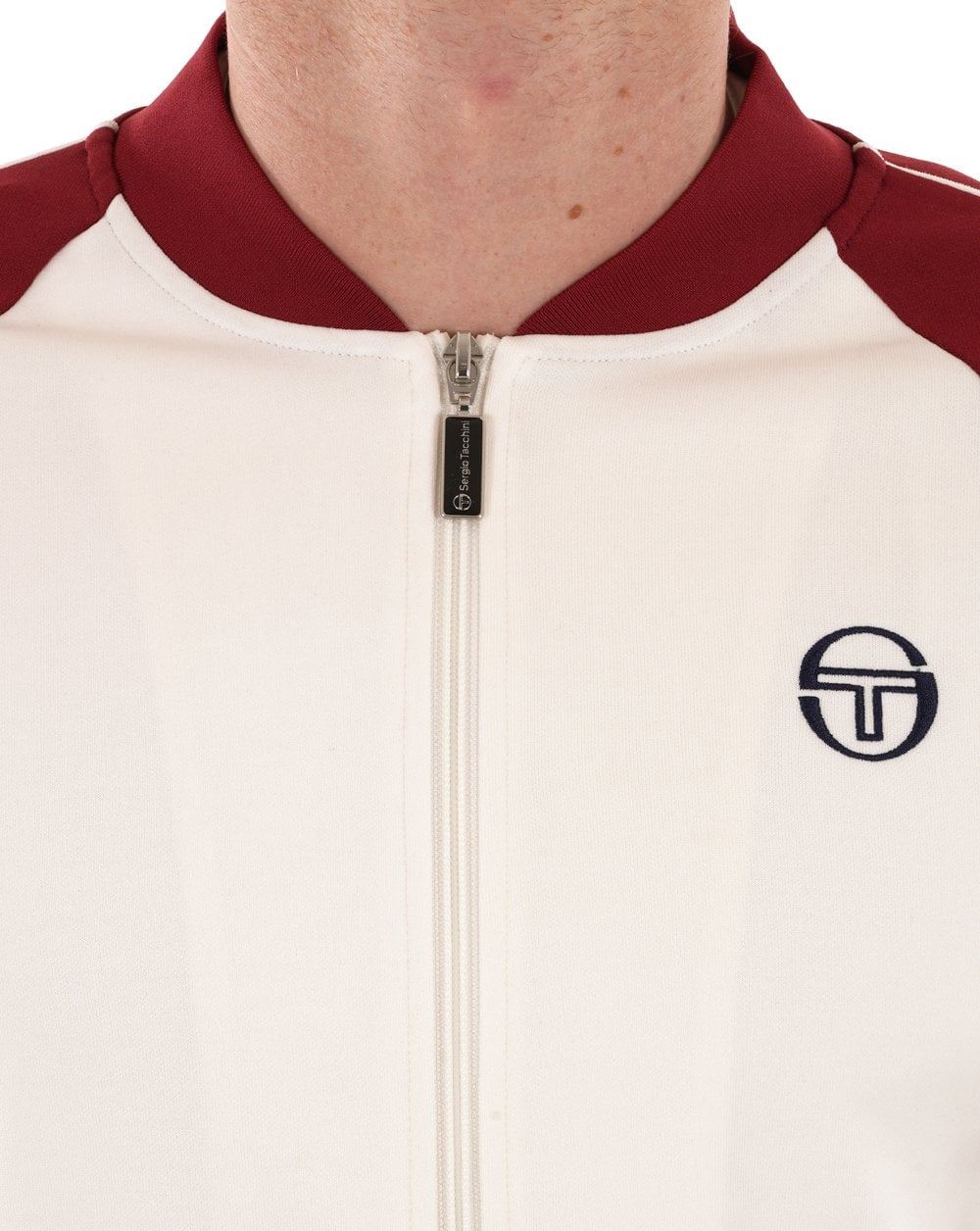 Sergio Tacchini Retro Track Top Ecru / Burgund