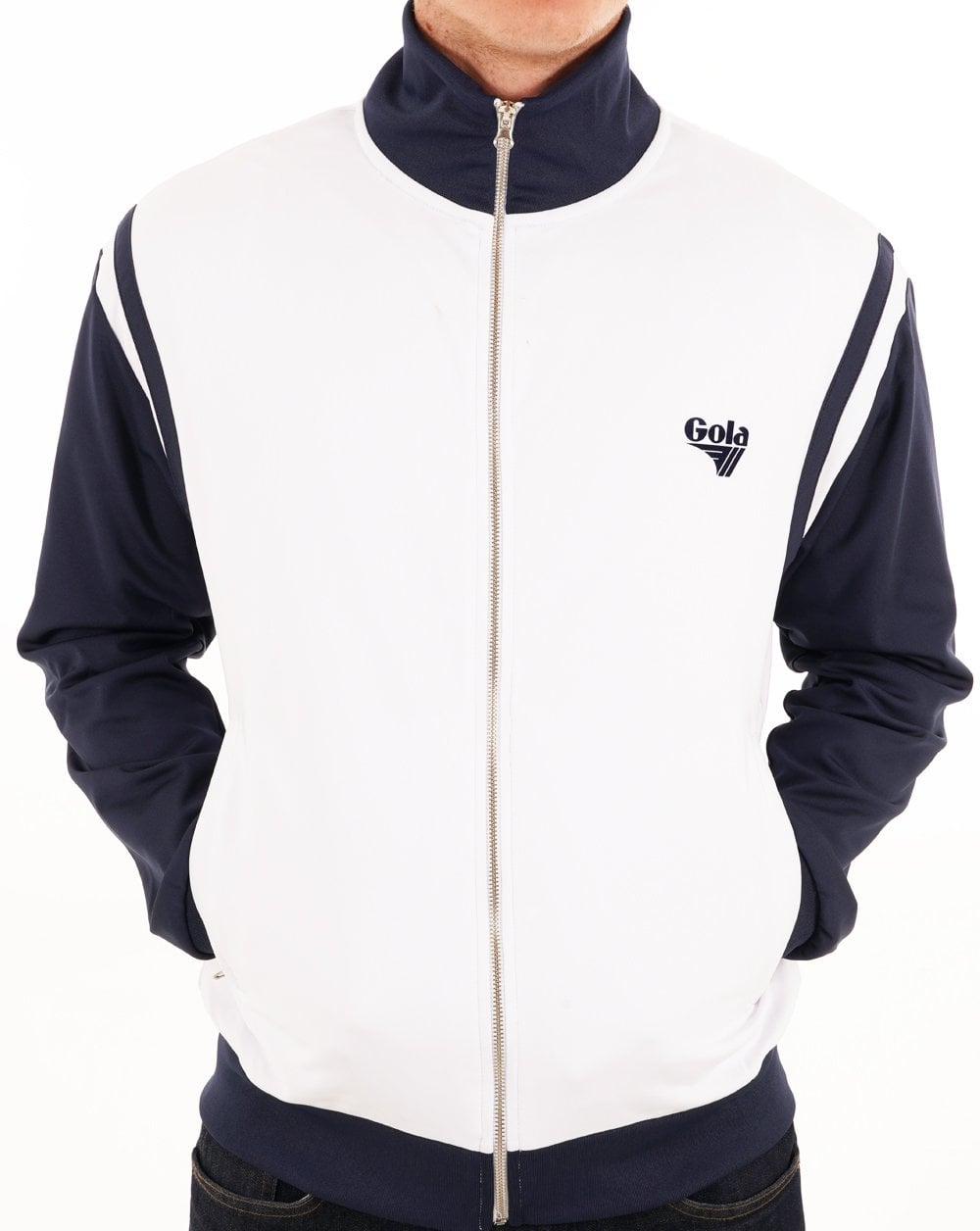 Gola Tricot Trainingsjacke Weiß/Marineblau
