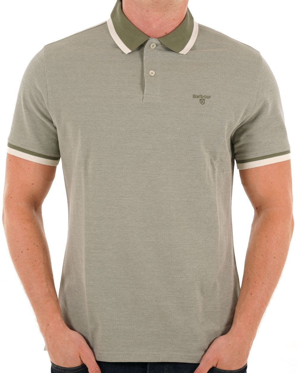 Barbour Barnard Poloshirt Helles Moos