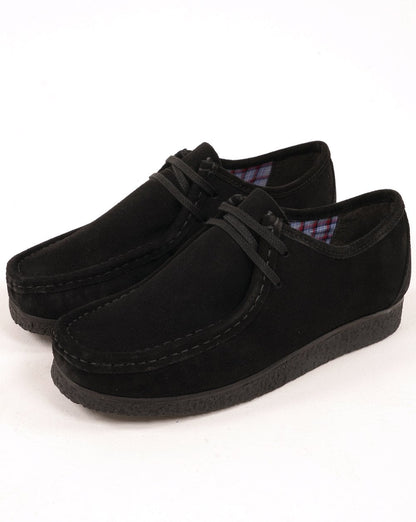 Roamers Brit Pop Wildlederschuhe Schwarz
