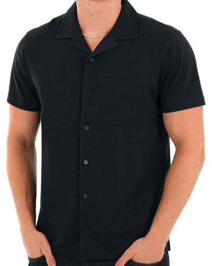 Barbour International Tonto Pique Kurzarmhemd, Marineblau