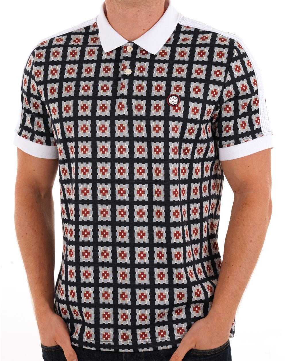 Pretty Green Timperley Geo Poloshirt, Mehrfarbig