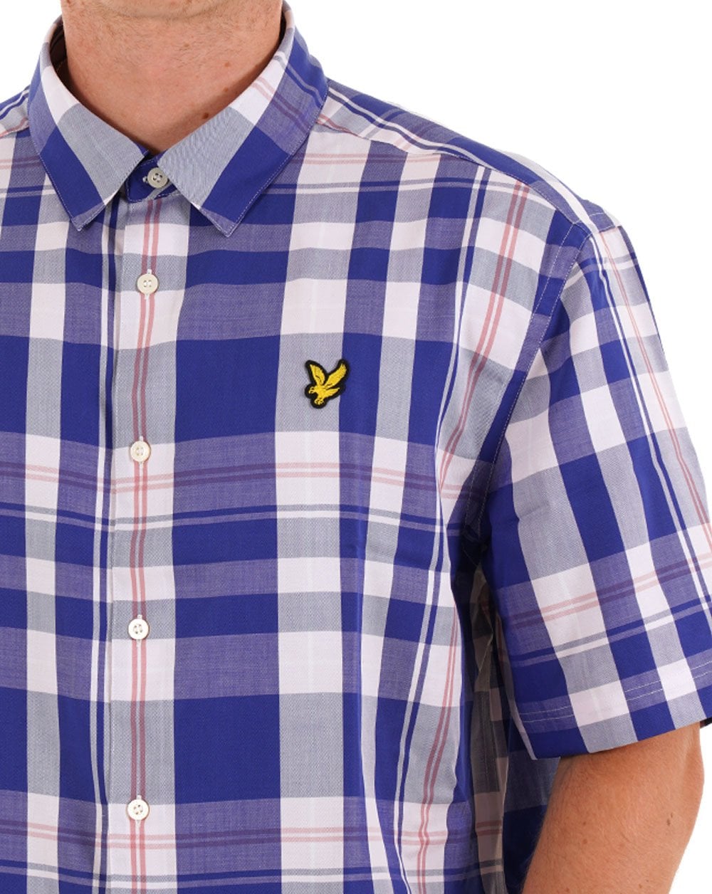 Lyle &amp; Scott Oversized-Tartan-Kurzarmhemd in Blau