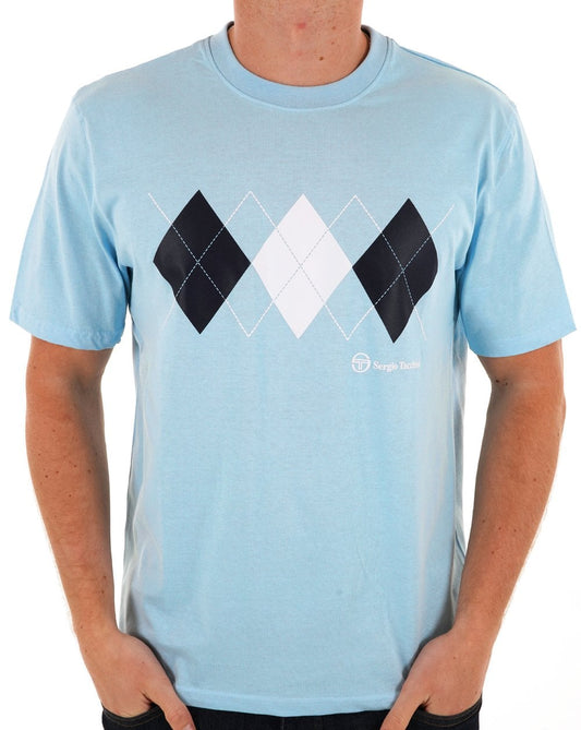 Sergio Tacchini Diamond T-Shirt Himmelblau/Weiß/Marineblau