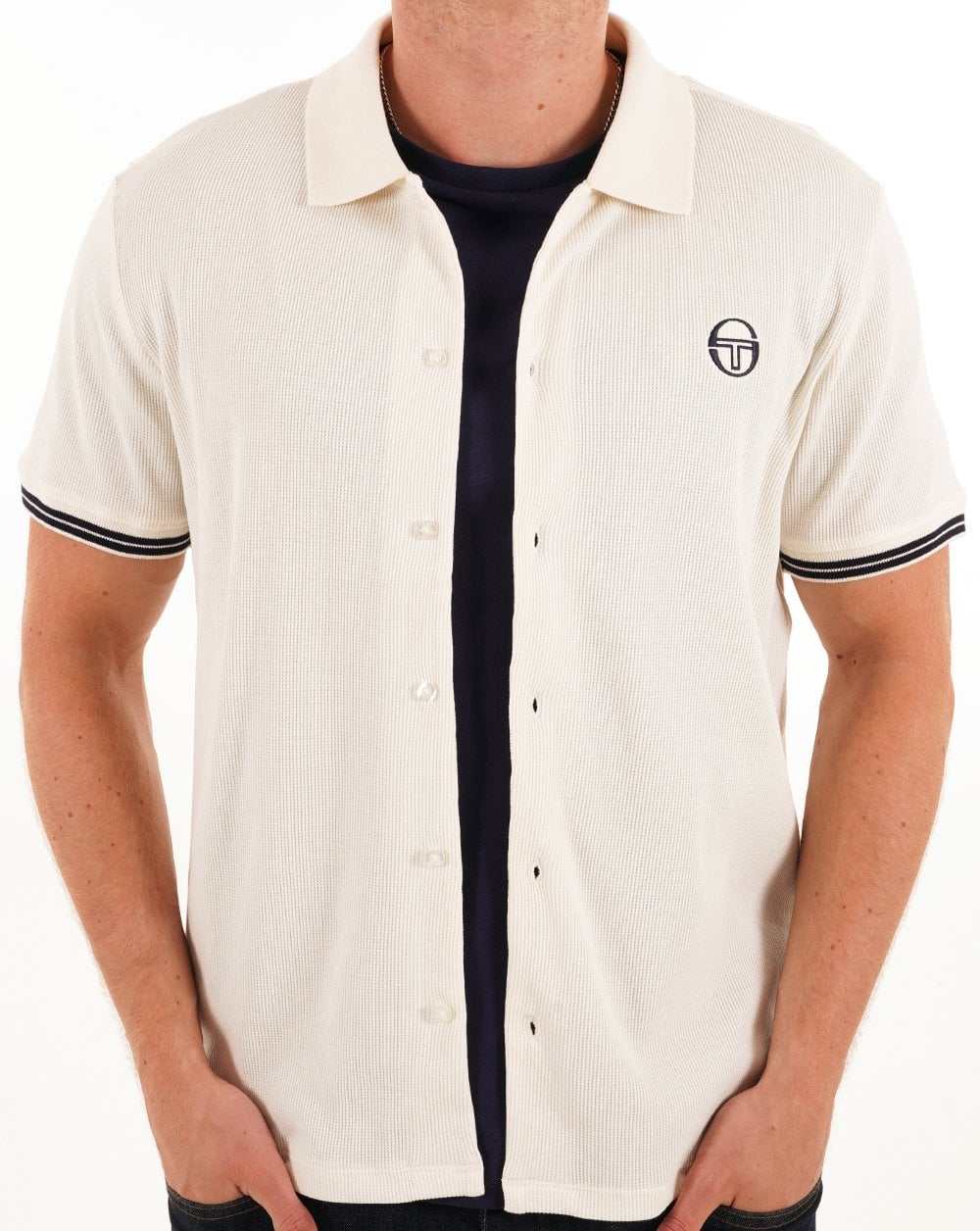 Sergio Tacchini Vollknopf-Poloshirt Gardenia