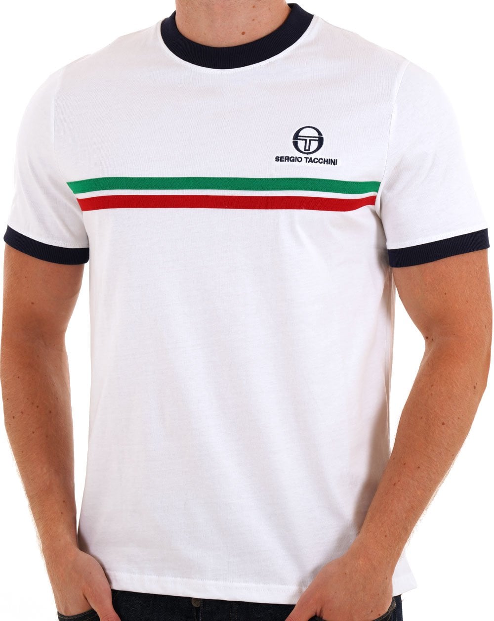 Sergio Tacchini Super MK2 T-Shirt Weiß/Marine/Italien