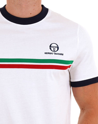 Sergio Tacchini Super MK2 T-Shirt Weiß/Marine/Italien