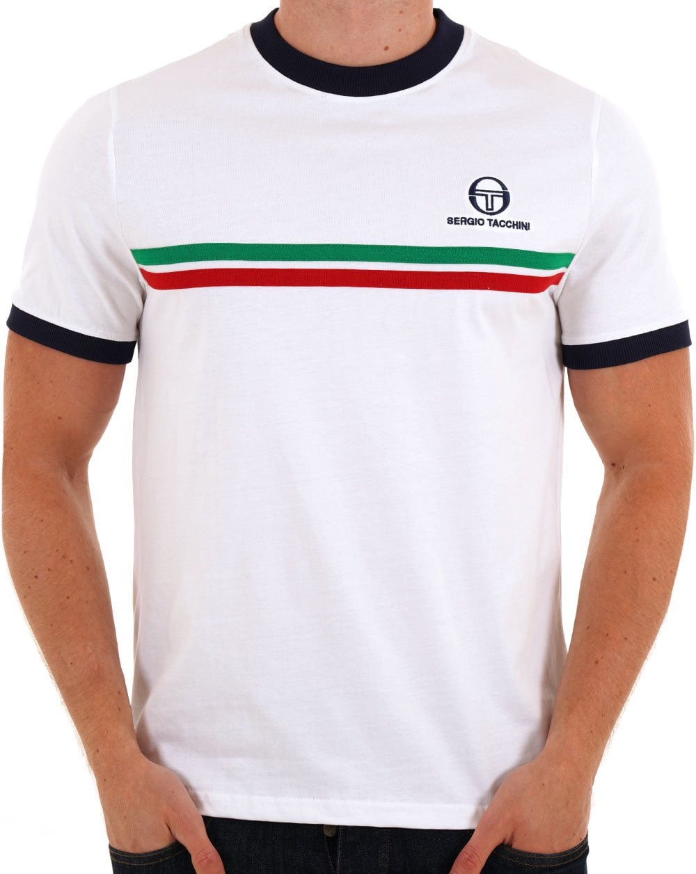 Sergio Tacchini Super MK2 T-Shirt Weiß/Marine/Italien