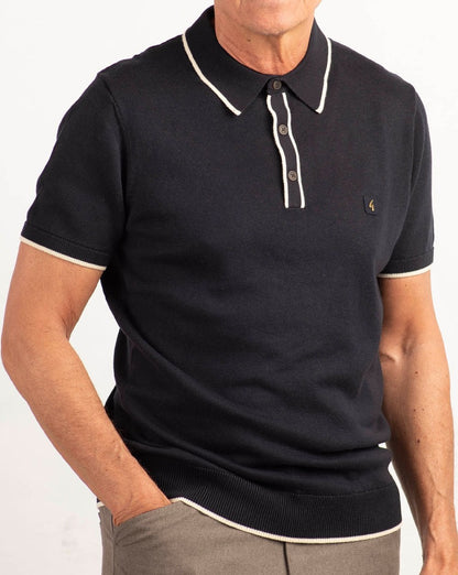 Gabicci Vintage Lineker Strickpolo Marineblau