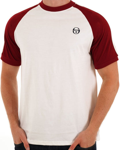Sergio Tacchini Retro Ace T-Shirt Gardenia/Dunkelrot