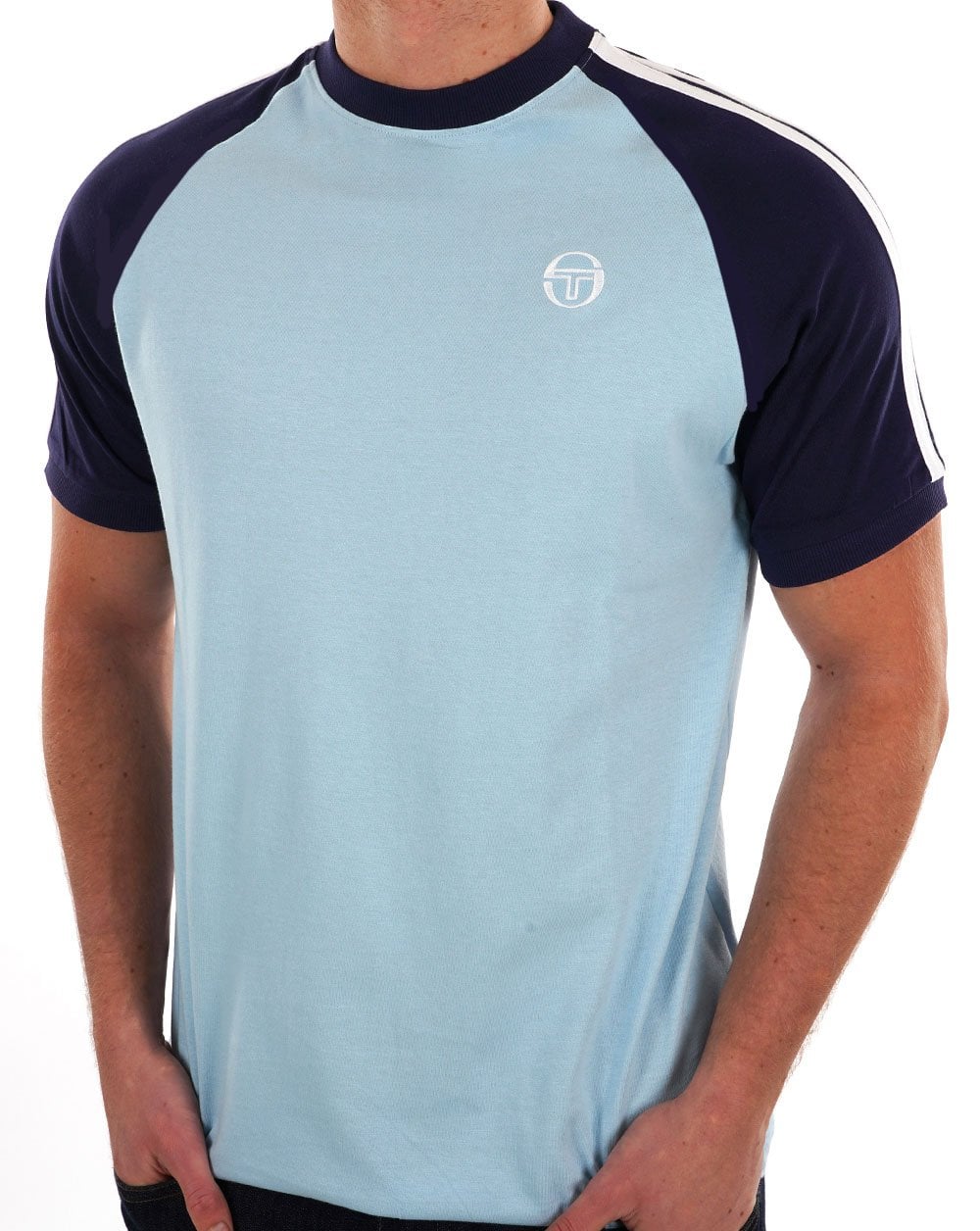 Sergio Tacchini Sky / Navy Retro T-Shirt