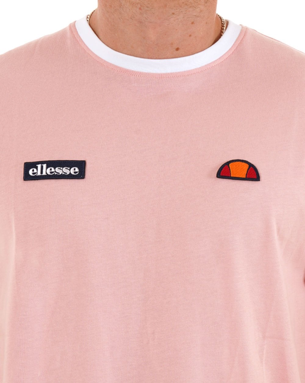 Ellesse Ringer T-Shirt Hellrosa / Weiß