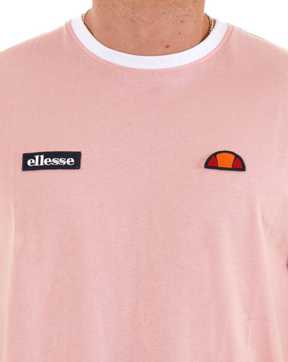 Ellesse Ringer T-Shirt Hellrosa / Weiß