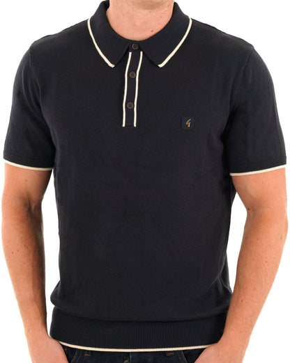 Gabicci Vintage Lineker Strickpolo Marineblau