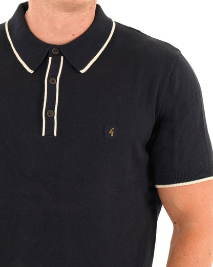 Gabicci Vintage Lineker Strickpolo Marineblau