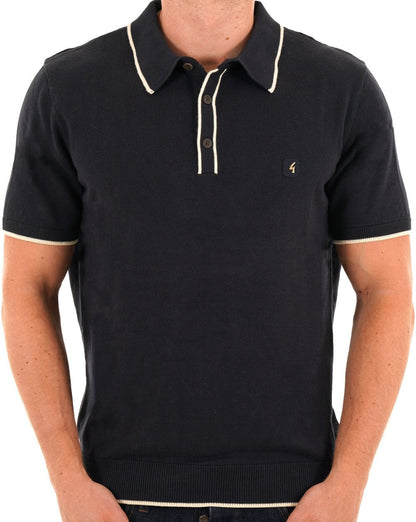 Gabicci Vintage Lineker Strickpolo Marineblau