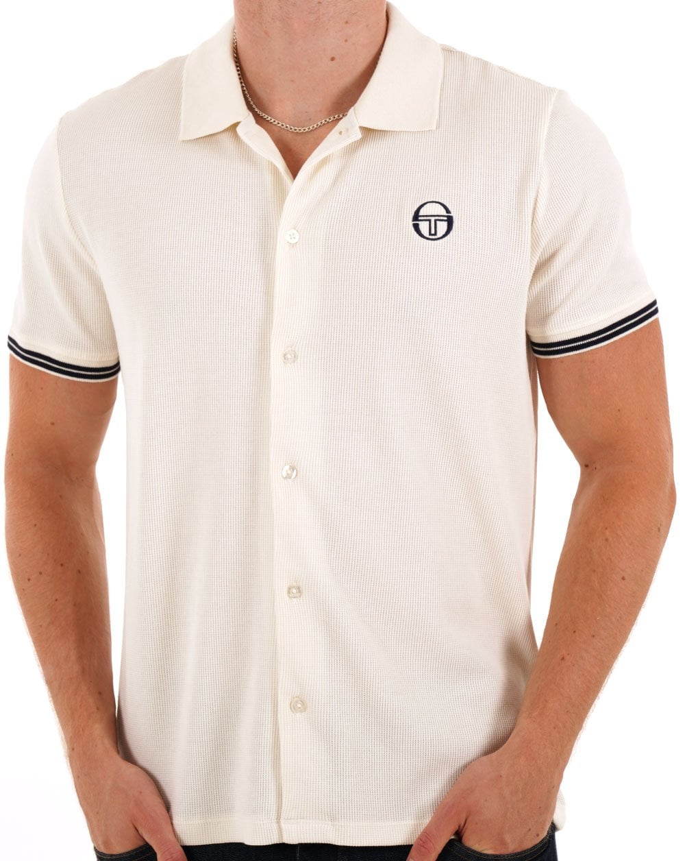 Sergio Tacchini Vollknopf-Poloshirt Gardenia