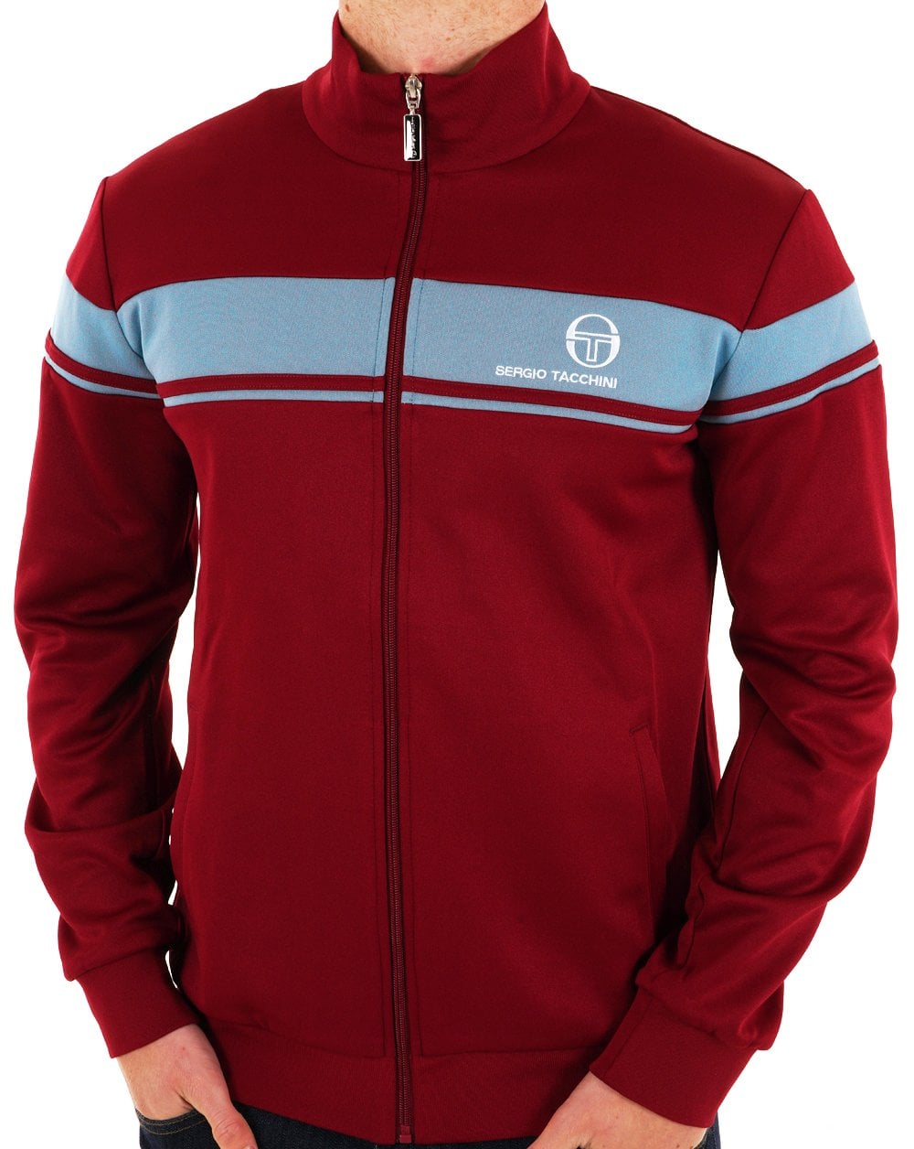 Sergio Tacchini Masters Track Top Weinrot/Himmelblau