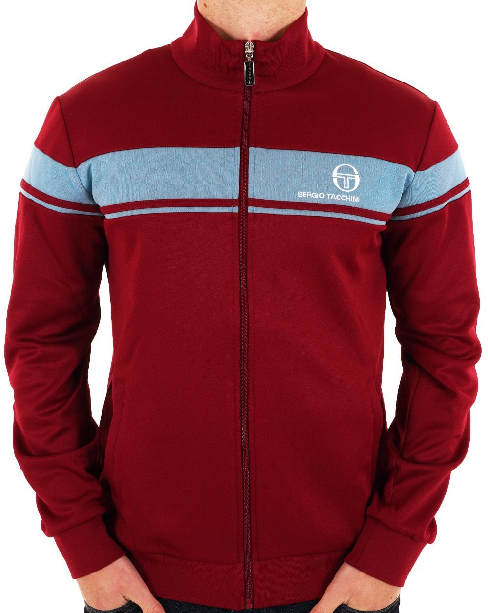 Sergio Tacchini Masters Track Top Claret / Sky Blue