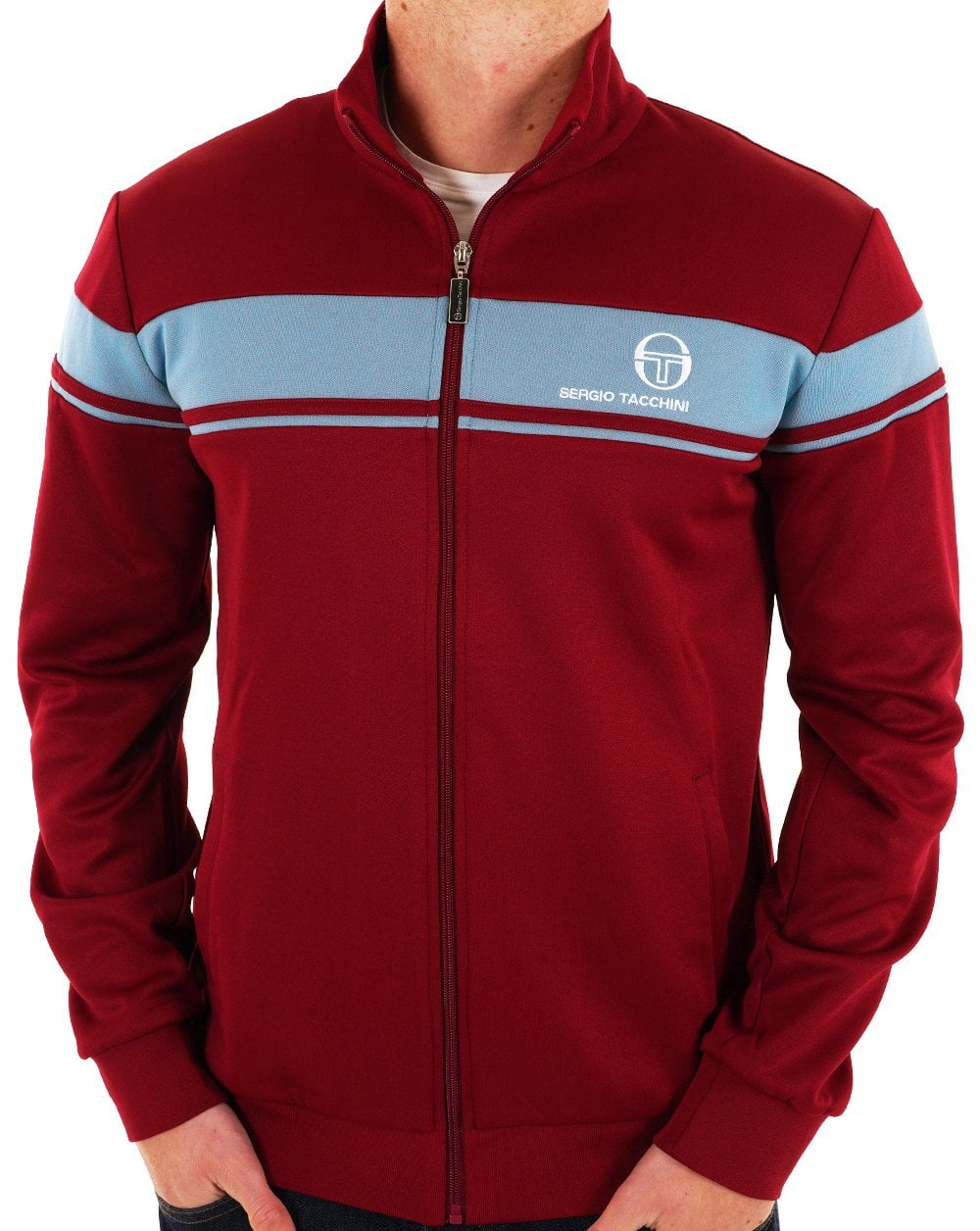 Sergio Tacchini Masters Track Top Weinrot/Himmelblau