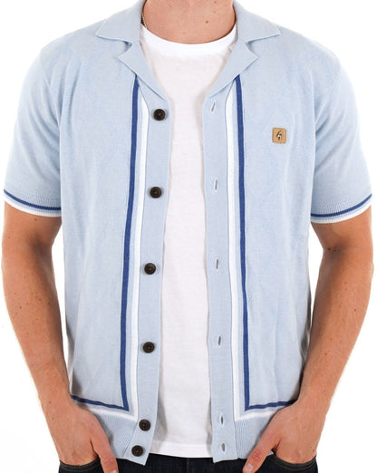 Gabicci Vintage Ross SS Strickhemd Azurblau