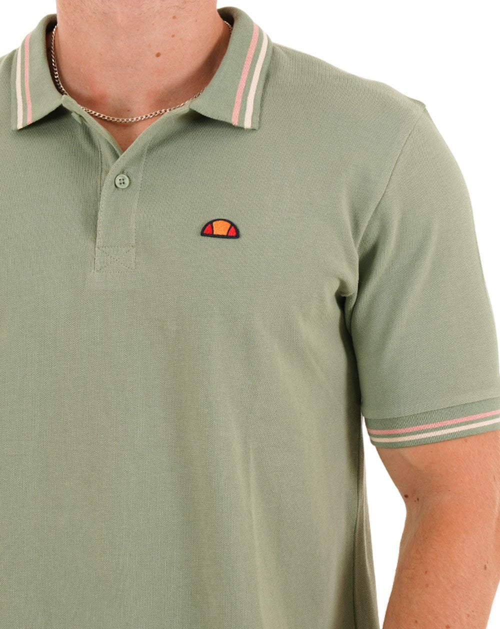 Ellesse – Poloshirt mit Streifen in Grün