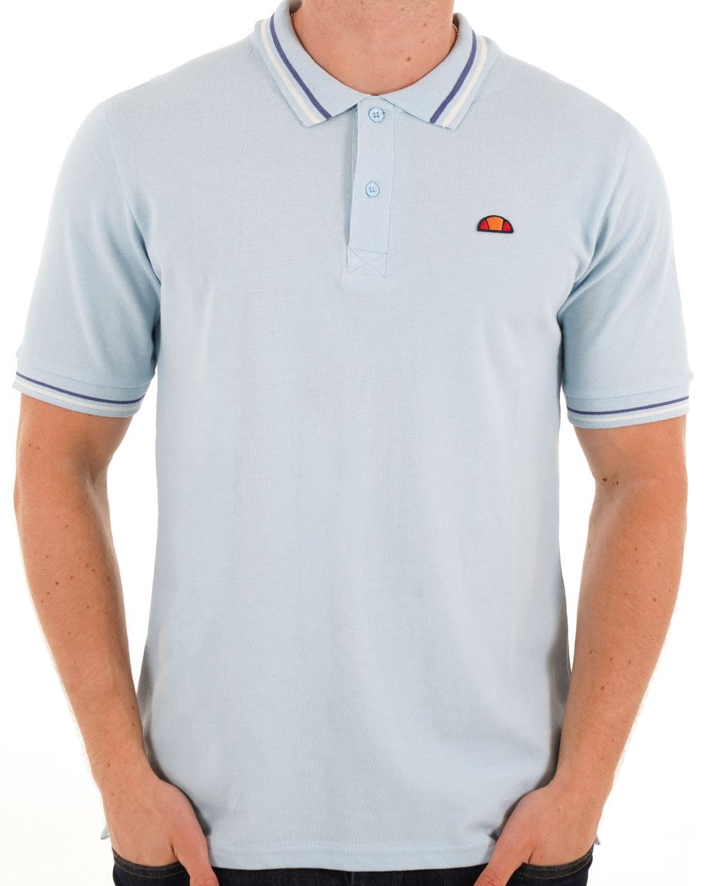Ellesse Tipped Polo Shirt Light Blue