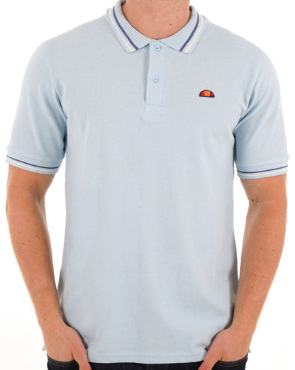 Ellesse – Poloshirt mit Streifen in Hellblau