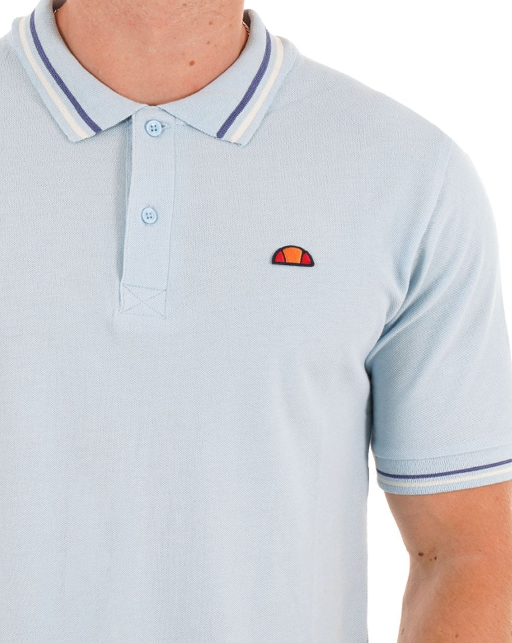 Ellesse Tipped Polo Shirt Light Blue