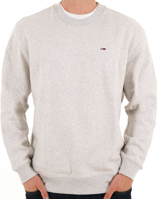Tommy Jeans Flag Crew Sweatshirt Silbergrau Heather