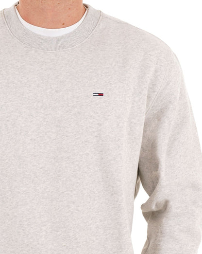 Tommy Jeans Flag Crew Sweatshirt Silbergrau Heather