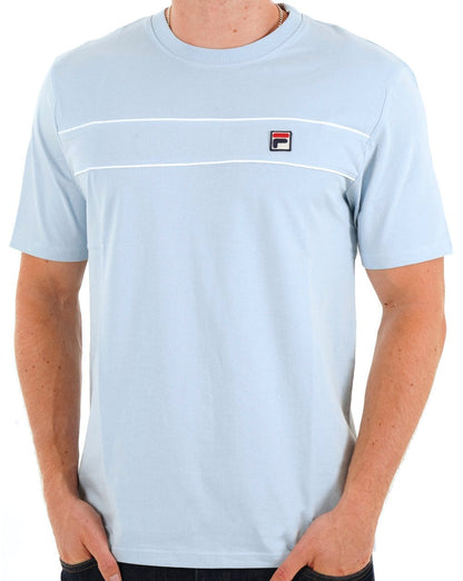 Fila Vintage Tris T-Shirt Himmelblau/Weiß