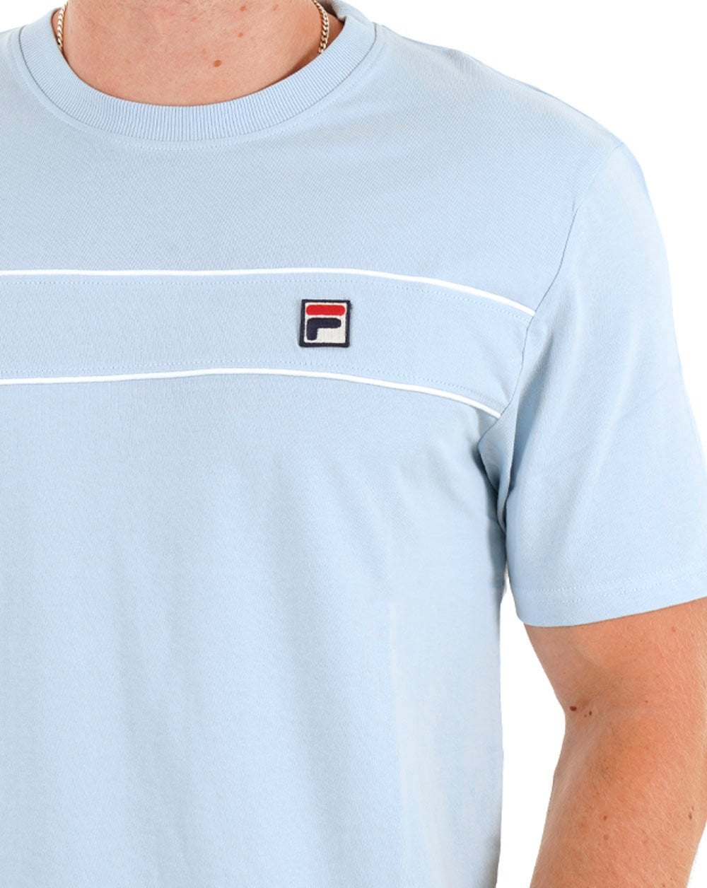 Fila Vintage Tris T-Shirt Himmelblau/Weiß