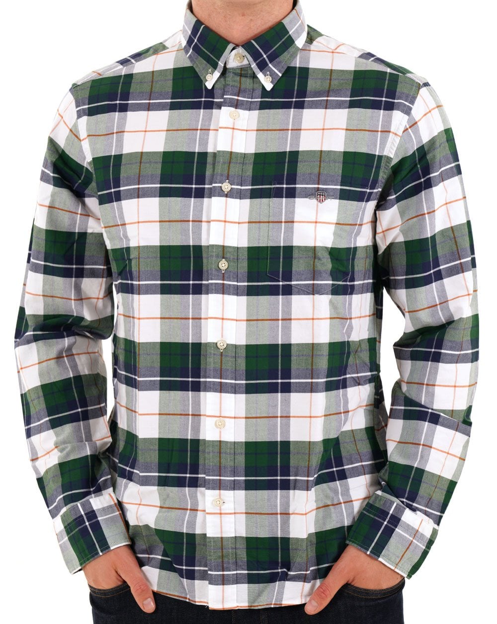 Gant Check Classic Oxford-Hemd Waldgrün