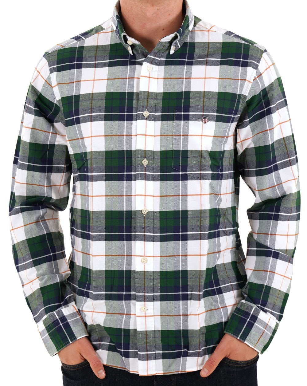 Gant Check Oxford Shirt Forest Green
