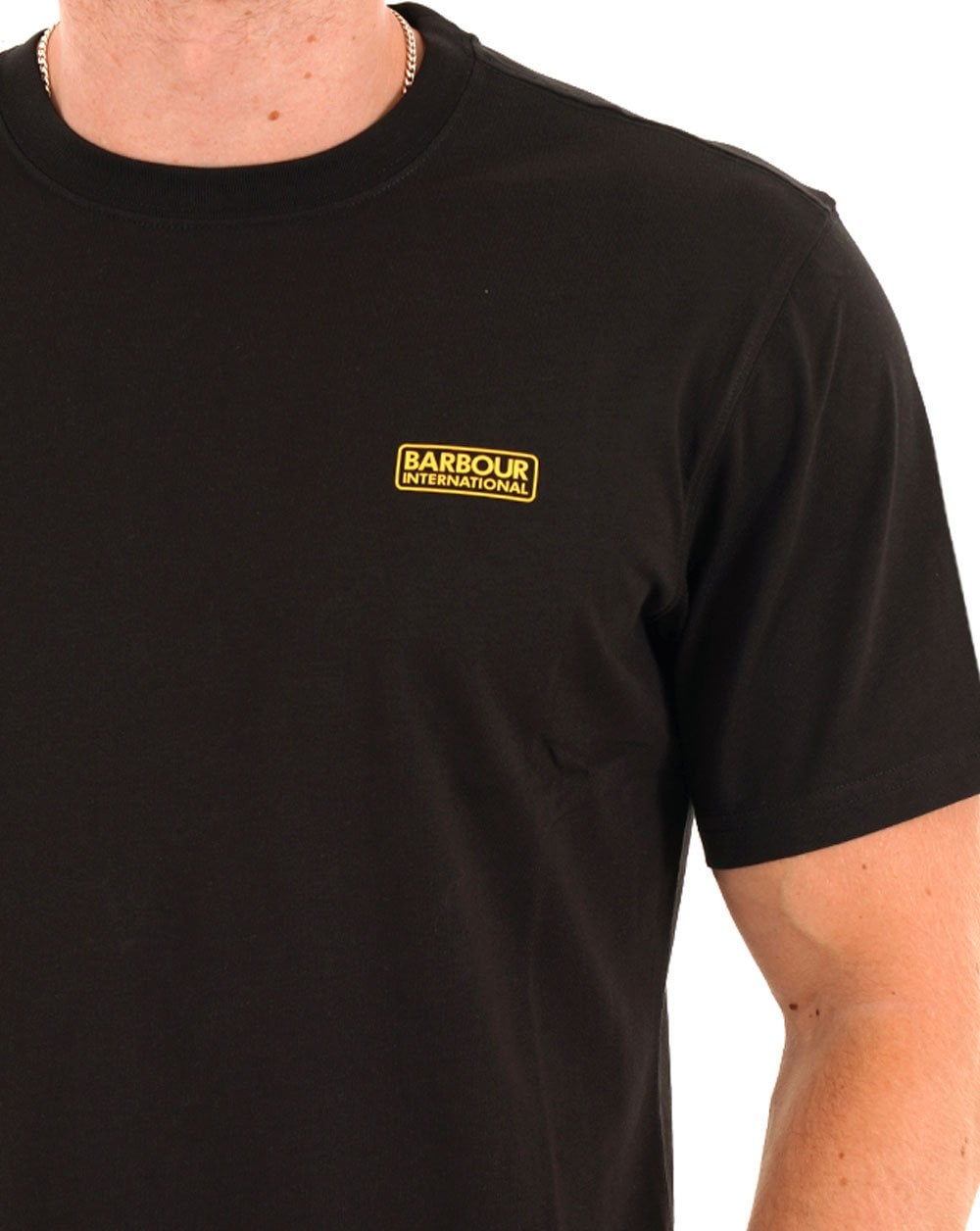 Barbour International – Schwarzes T-Shirt mit kleinem Logo